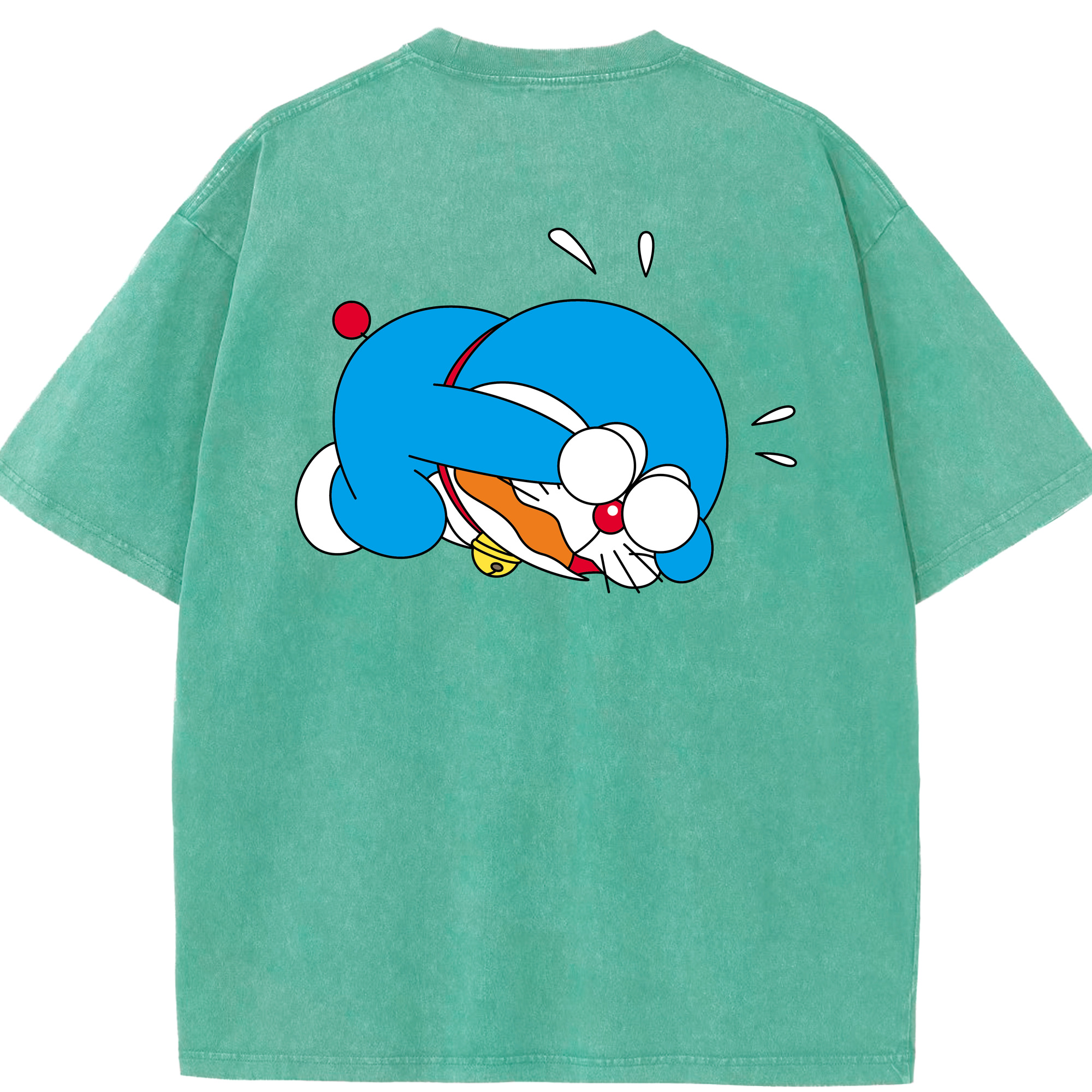 （画像用） ドラえもん Doraemon 綿100% ヴィンテージ風 半袖Tシャツ（背面プリント）